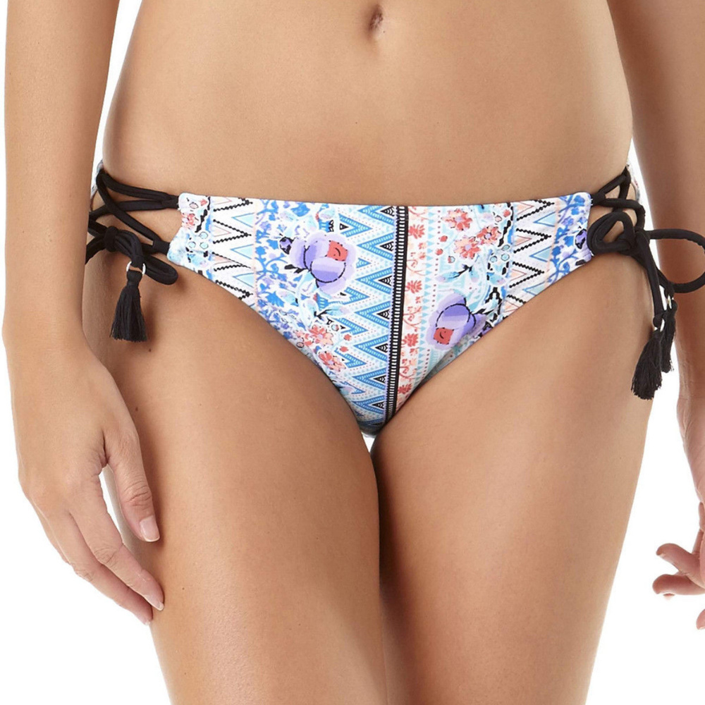 Junior's Bikini Bottoms Size BLUE FLORAL-2X(19-21)